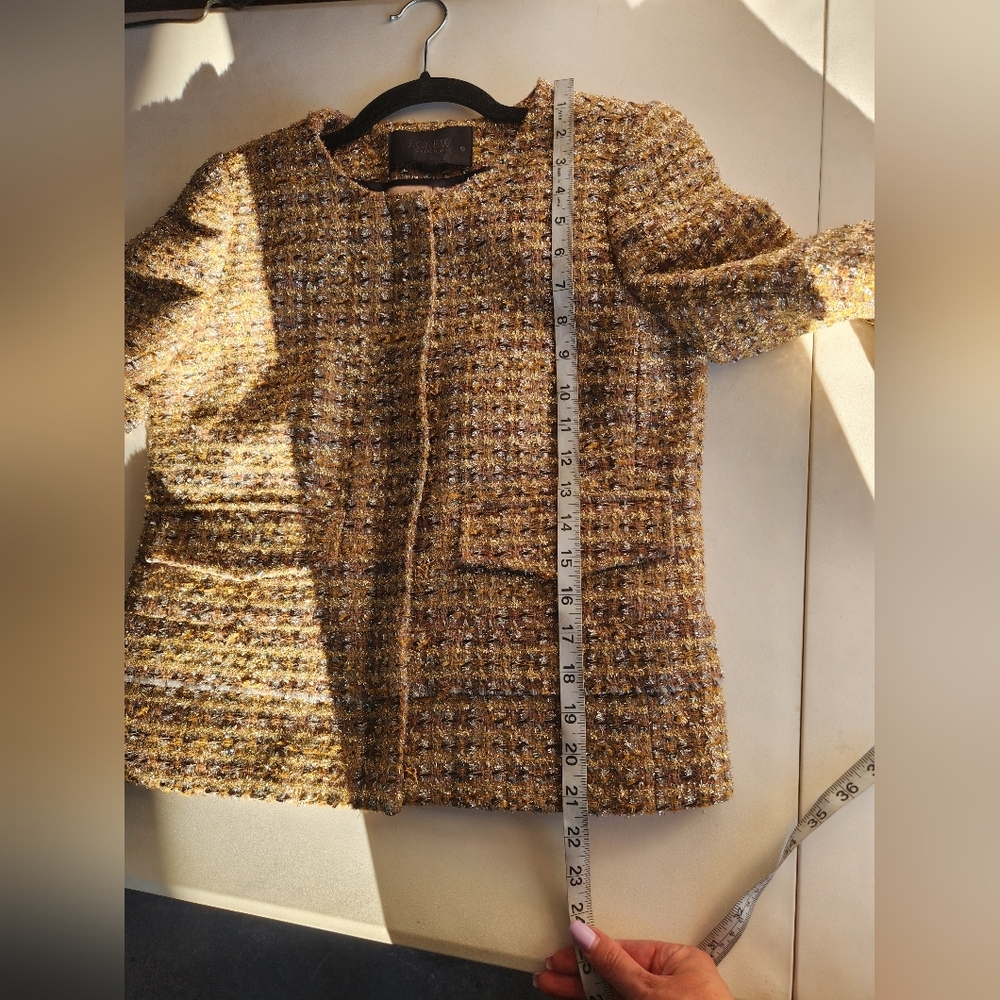 J. Crew Collection Metallic Tweed Lady Jacket - Size 2 - Picture 9 of 10